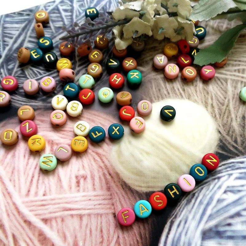 Looconi Amaney 2000pcs Beads Kits,Letter Beads and Gold Spacer Beads for DIY Bracelet Necklace Craft Jewelry Making Colorful - Image 4
